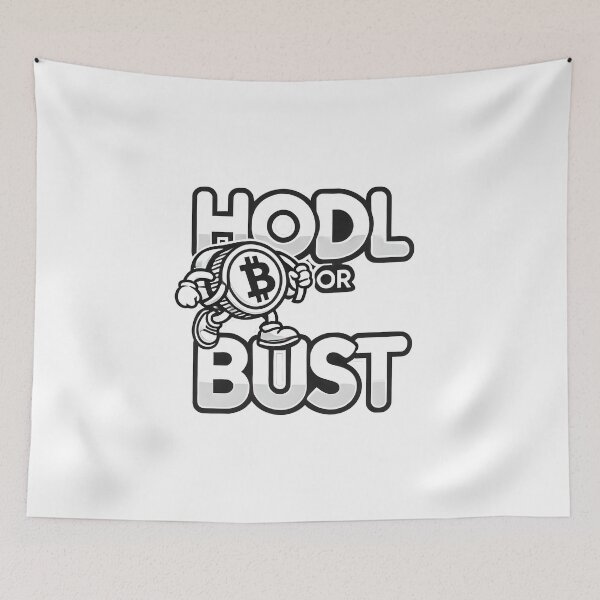 Item preview, HODL or Bust Bitcoin Crypto design designed and sold by NoCompetition.