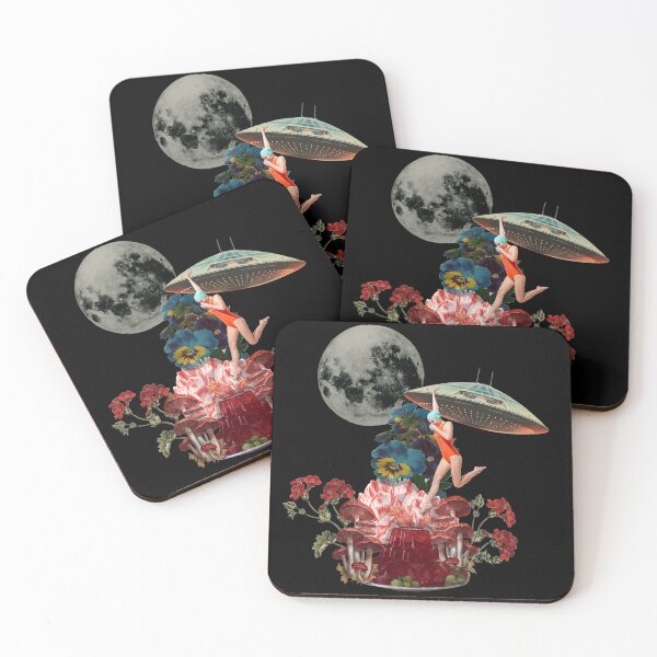 Item preview, 'Leap of Faith II' Vintage Space Collage ft. Flowers, Moon + UFO designed and sold by Venus-in-Virgo.
