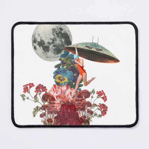 Item preview, 'Leap of Faith II' Vintage Space Collage ft. Flowers, Moon + UFO designed and sold by Venus-in-Virgo.