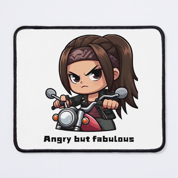 Item preview, Badass girl driving bike- Angry but fabulous designed and sold by Serene Madcap.