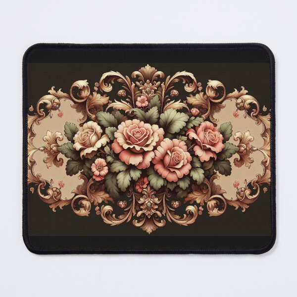 Item preview, Bridgerton Inspired Brown & Coral Rococo With Roses designed and sold by DesignsByPrnces.