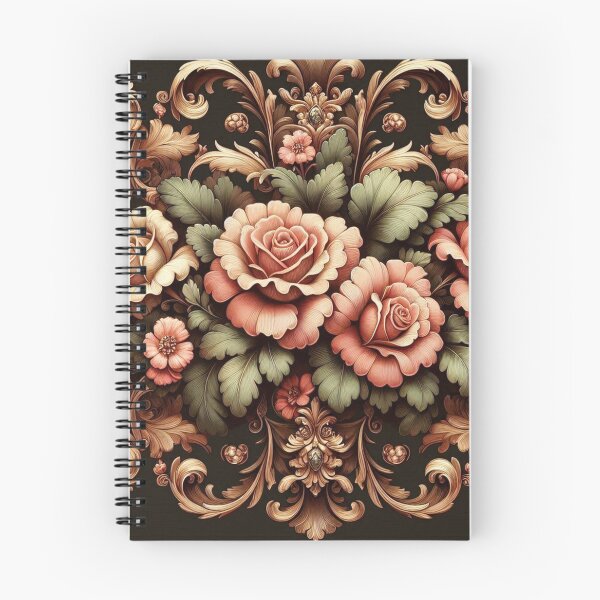 Item preview, Bridgerton Inspired Brown & Coral Rococo With Roses designed and sold by DesignsByPrnces.