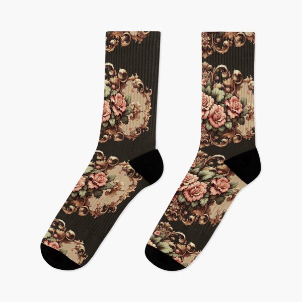 Item preview, Bridgerton Inspired Brown & Coral Rococo With Roses designed and sold by DesignsByPrnces.