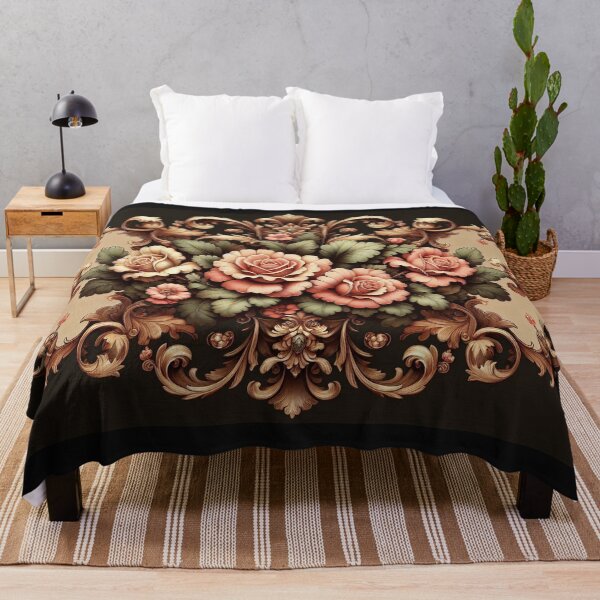 Item preview, Bridgerton Inspired Brown & Coral Rococo With Roses designed and sold by DesignsByPrnces.