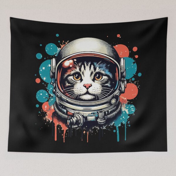 Item preview, Funny Astronaut Cat Pop Art Dripping designed and sold by TomFrontierArt.