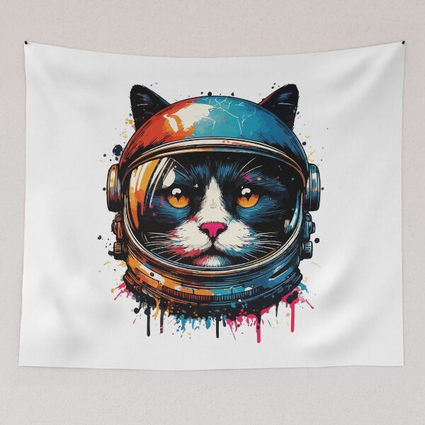 Item preview, Funny Astronaut Cat Pop Art Splash Dripping designed and sold by TomFrontierArt.