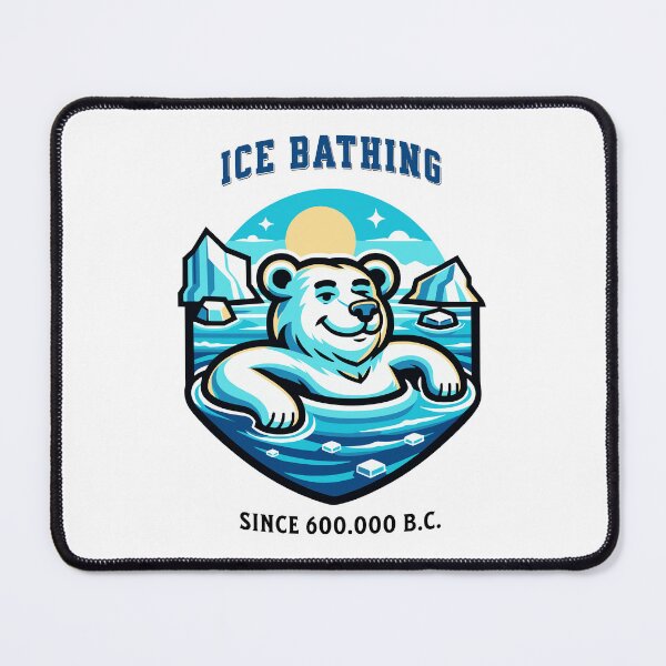 Item preview, relaxed polar bear taking an ice bath funny saying mascot design designed and sold by Bouldershop.