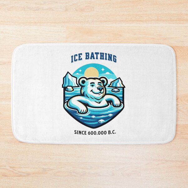 Item preview, relaxed polar bear taking an ice bath funny saying mascot design designed and sold by Bouldershop.