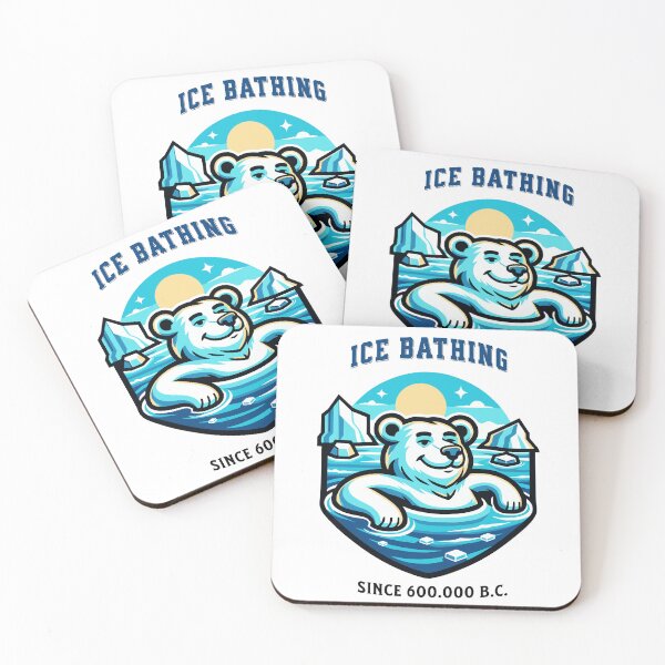 Item preview, relaxed polar bear taking an ice bath funny saying mascot design designed and sold by Bouldershop.