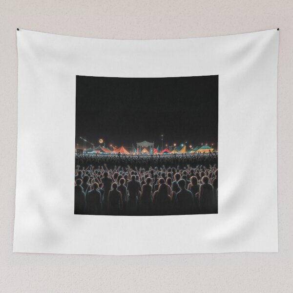 Item preview, Festival at night with crowd and tents designed and sold by Thomas-Arts.