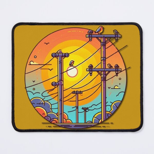 Item preview, Birds perch on lampposts in the evening designed and sold by kankan22.