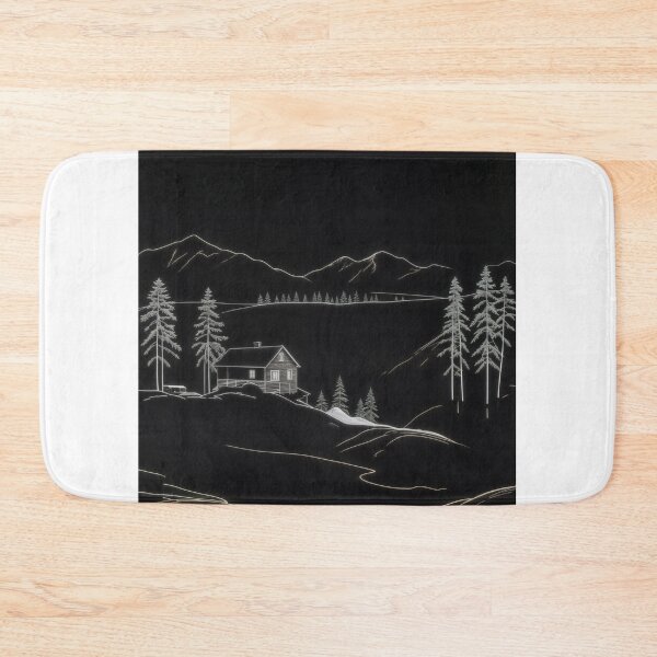 Item preview, Mountain hut in night landscape designed and sold by Thomas-Arts.