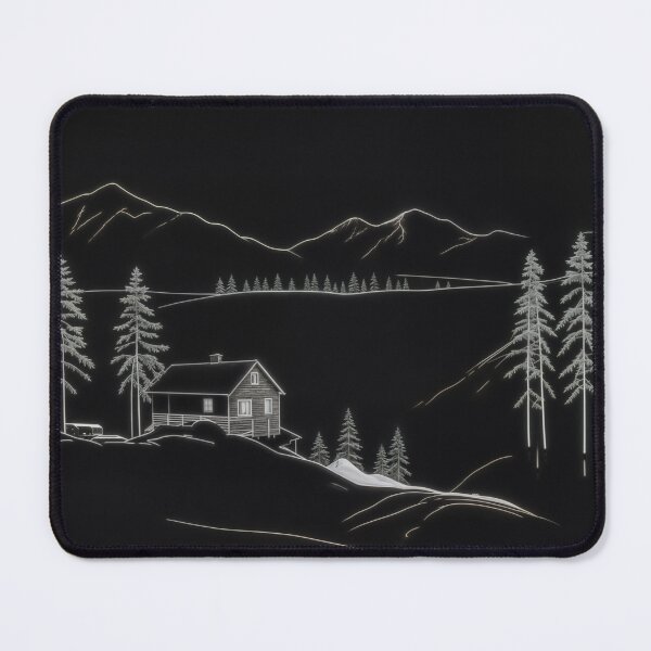 Item preview, Mountain hut in night landscape designed and sold by Thomas-Arts.