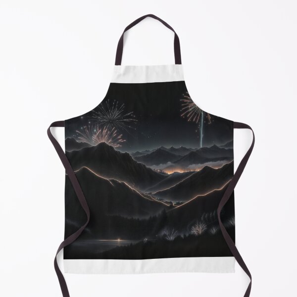 Item preview, Fireworks over night mountain landscape designed and sold by Thomas-Arts.