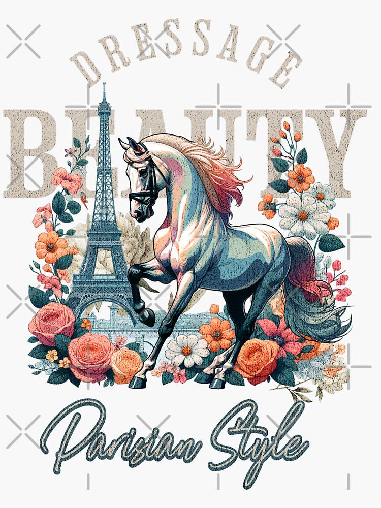 Aperçu 3 sur 3. Sticker avec l'œuvre Dressage Beauté Paris créée et vendue par LeosCloset.