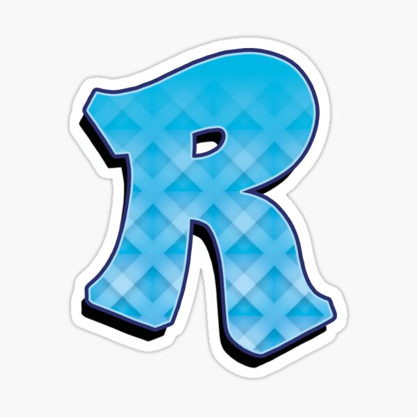 R - Blue striped Sticker