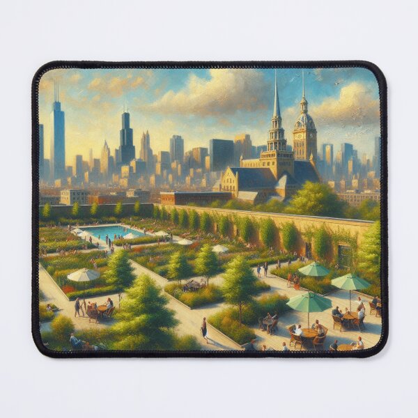 Item preview, Oil Painting Rooftop Urban designed and sold by InsanseCreation.