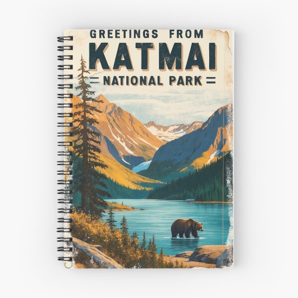 Item preview, Katmai National Park Postcard Vintage Retro Travel designed and sold by TravelPostcardGems.