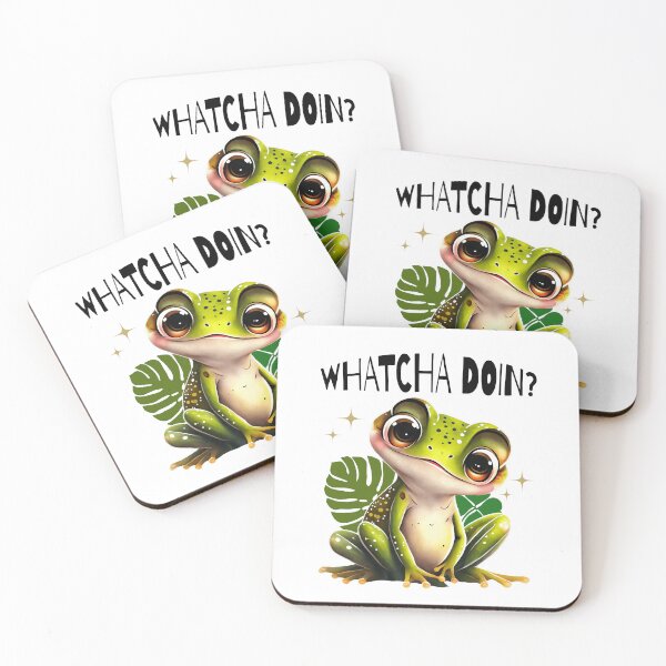 Item preview, Watcha Doing? Funny Curious Frog designed and sold by AleksaDesignMTL.