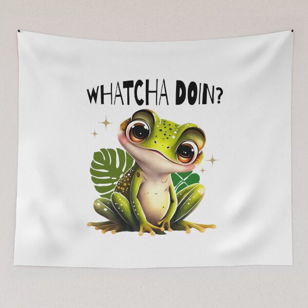Item preview, Watcha Doing? Funny Curious Frog designed and sold by AleksaDesignMTL.