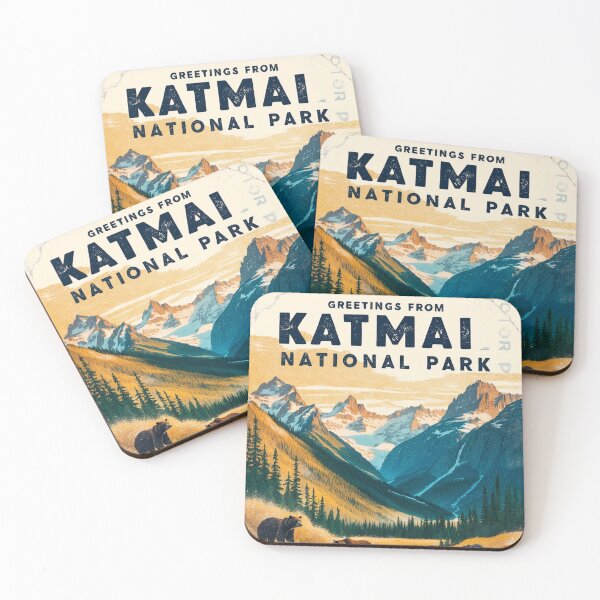 Item preview, Katmai National Park Postcard Vintage Retro Travel designed and sold by TravelPostcardGems.