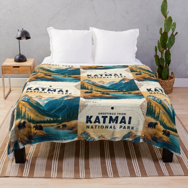 Item preview, Katmai National Park Postcard Vintage Retro Travel designed and sold by TravelPostcardGems.