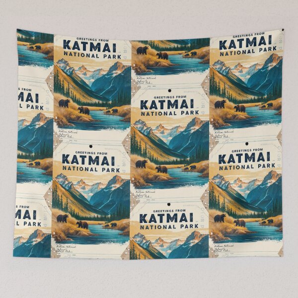 Item preview, Katmai National Park Postcard Vintage Retro Travel designed and sold by TravelPostcardGems.