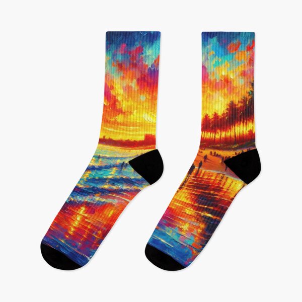 Item preview, Oil Painting Beach Sunset designed and sold by InsanseCreation.