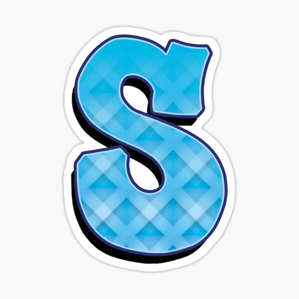 S - Blue striped Sticker