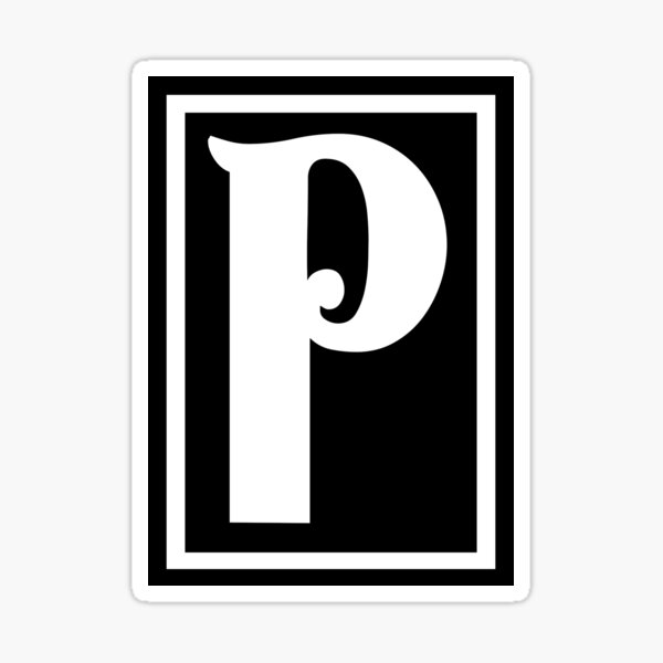 Sticker Golden font type letter P 