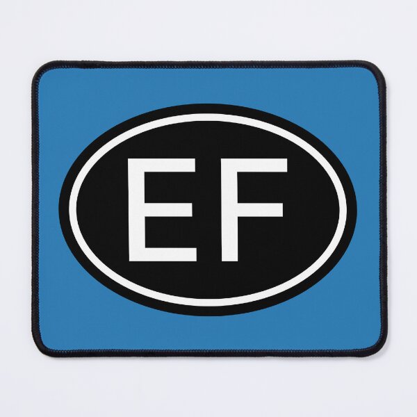 Item preview, EF Initials Monogram Oval White Letters designed and sold by Jeallan Designs.