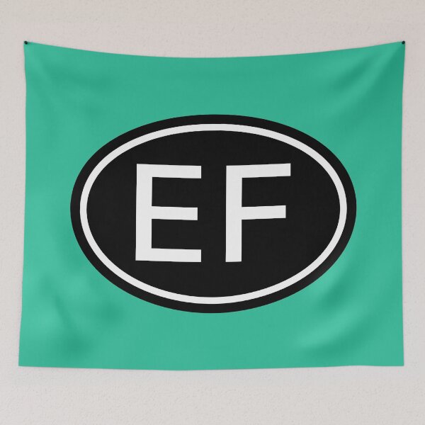Item preview, EF Initials Monogram Oval White Letters designed and sold by Jeallan Designs.