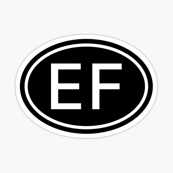 Item preview, EF Initials Monogram Oval White Letters designed and sold by Jeallan Designs.