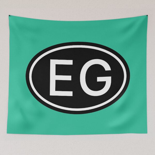 Item preview, EG Initials Monogram Oval White Letters designed and sold by Jeallan Designs.