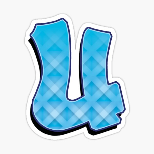 U - Blue striped Sticker