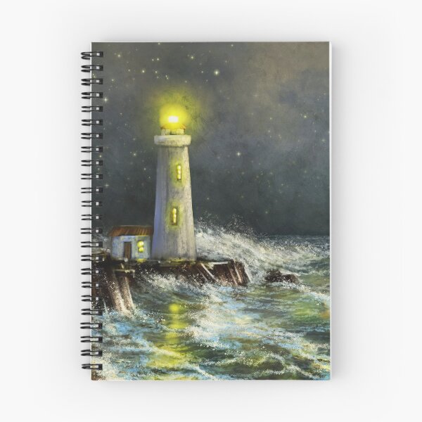 Item preview, Old sailing frigate in the night sea, lighthouse designed and sold by Yaroslav Chyzhevskyi.