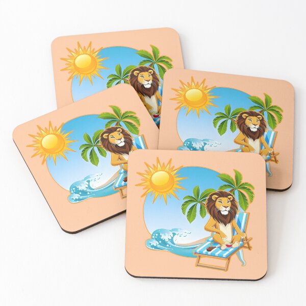 Item preview, lion panther on the beach drinking a cocktail, radiate positivity designed and sold by orthodox-icon.