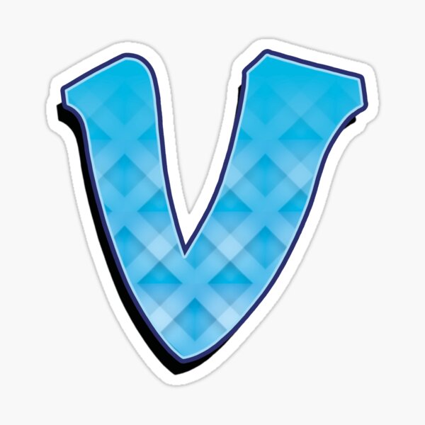 V - Blue striped Sticker