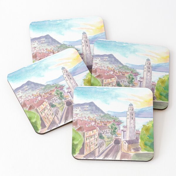 Item preview, Lugano Ticino Switzerland View of City and Lake designed and sold by artshop77.