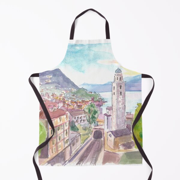 Item preview, Lugano Ticino Switzerland View of City and Lake designed and sold by artshop77.