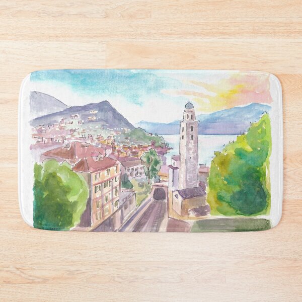 Item preview, Lugano Ticino Switzerland View of City and Lake designed and sold by artshop77.