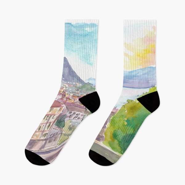 Item preview, Lugano Ticino Switzerland View of City and Lake designed and sold by artshop77.