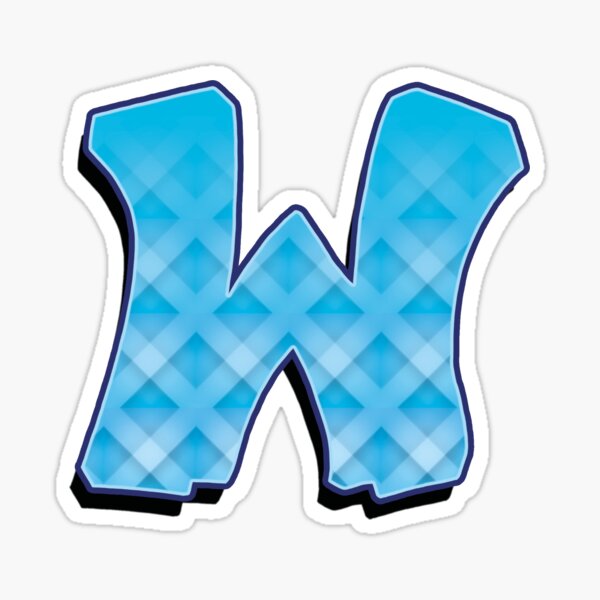 W - Blue striped Sticker