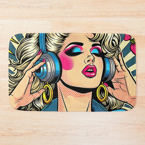 Item preview, Electrifying Pop Art Headphone Gir designed and sold by SportyAndArtful.