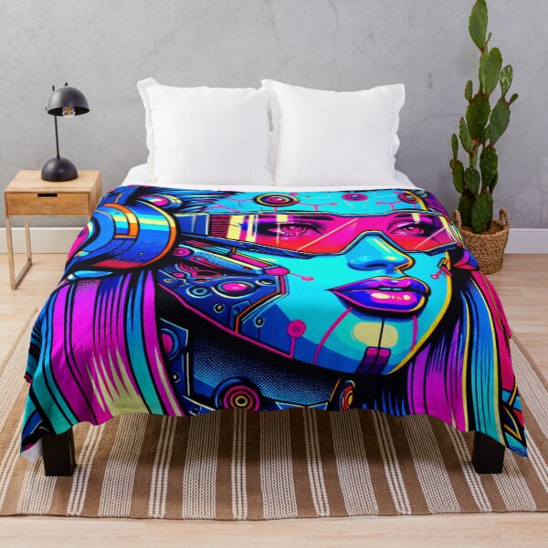 Item preview, Futuristic Neon Cyberpunk Girl designed and sold by SportyAndArtful.