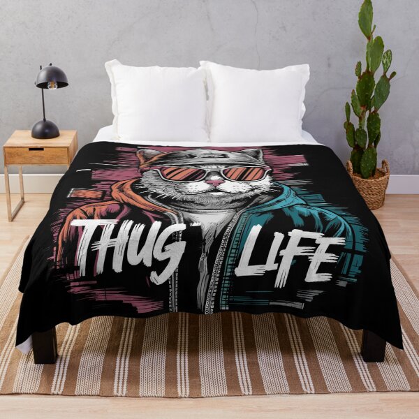 Item preview, Thug Life Cat Design in Bold Colors designed and sold by diegomenjivar92.