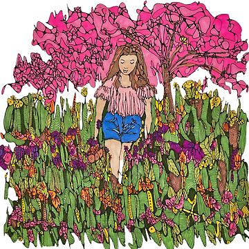 Artwork thumbnail, Spring Walk in Wildflowers Art by KnutsonKr8tions