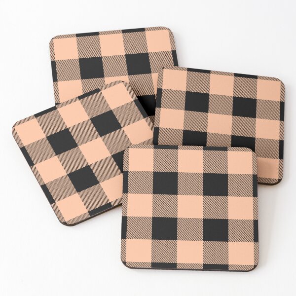 Item preview, Peach Fuzz & Ivory Gingham Buffalo Check Plaid Pantone Color of The Year 2024 designed and sold by LoreliDesigns.
