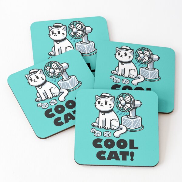 Item preview, Cool Cat with hat and ice fan designed and sold by StickaTime.