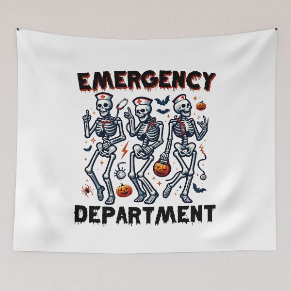 Item preview, Halloween ER Nurse Dancing Skeleton Emergency Department designed and sold by clothesy7.